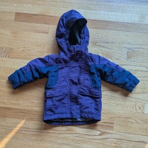 Lands End Girls 2T Squall Jacket Coat Purple Waterproof Windproof Hooded